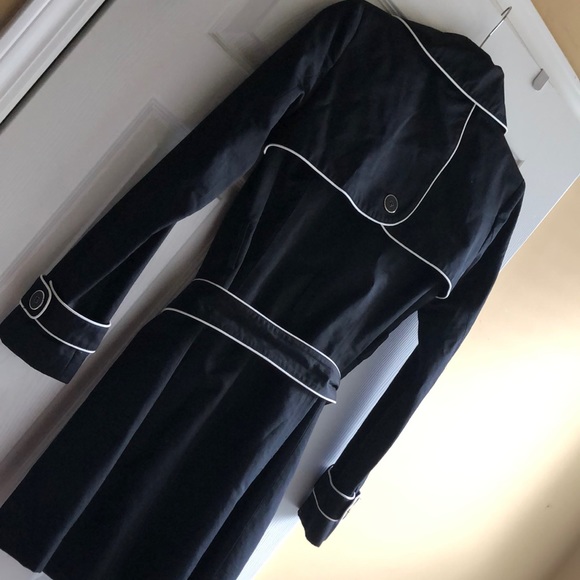Tommy Hilfiger black and white Trench Coat - Picture 2 of 6